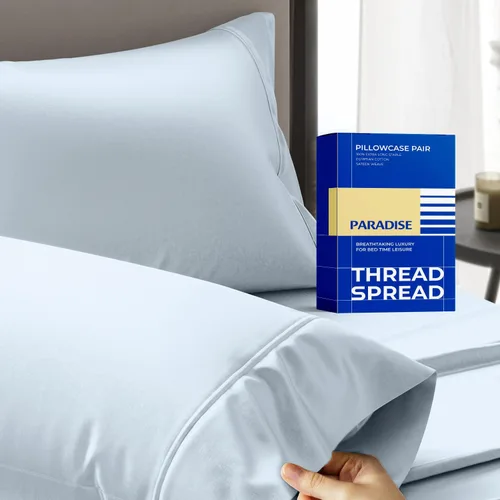 Vista 9 de THREAD SPREAD Fundas de almohada 100% de algodón egipcio - Fundas de almohada de alto conteo de hilos tamaño Queen/estándar, paquete de 2, suaves