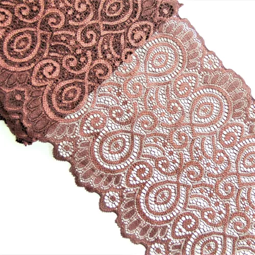 Vista 10 de Cinta elástica de encaje de 5 yardas de ancho y 7 pulgadas de ancho para ropa, manualidades, decoración de ramo de boda, diademas, ligas, decoración
