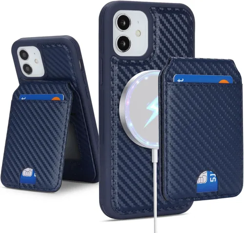 Vista 20 de Havaya Funda para iPhone 12 y iPhone 12 Pro, cartera compatible con magsaf 2 en 1, desmontable magnética con tarjetero y ranura trasera