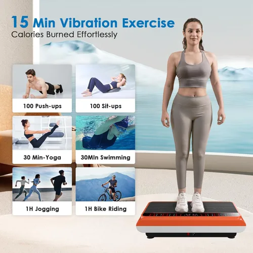Vista 4 de Natini Vibration Plate Exercise Machine - Whole Body Workout Vibration Platform Lymphatic Drainage Machine for Weight Loss Home Fitness with
