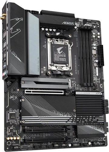 Vista 3 de GIGABYTE X670 AORUS Elite AX AMD AM5 ATX placa base, compatible con Ryzen serie 9000/8000/7000, DDR5, 8+8 Power Phase, 4X M.2, PCIe 5.0, USB-C 3.2