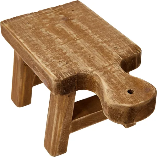 Vista 6 de Creative Co-Op Pequeño pedestal de madera con mango