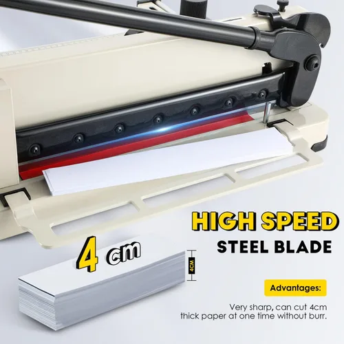 Vista 2 de CGOLDENWALL Cortador de papel resistente A4 Cortador de guillotina de papel de 12 pulgadas, máx. 400 hojas, precisión de corte de 0.001 in, adecuado