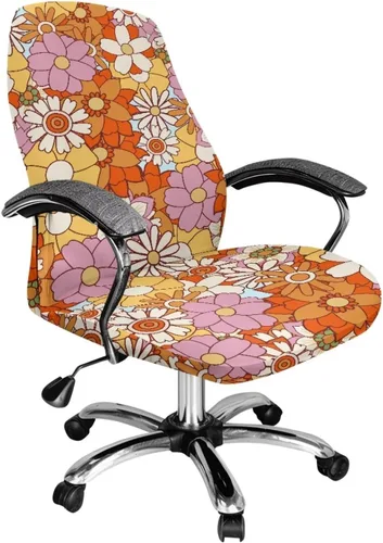 Vista 29 de Xoenoiee Fundas para silla de oficina con estampado de rayas de tigre, funda elástica para silla de juegos de computadora, fundas universales