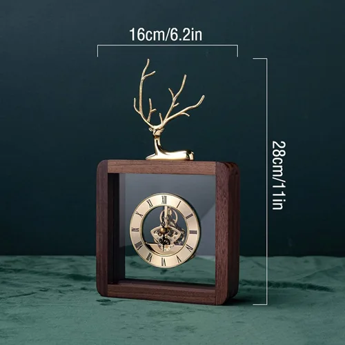 Vista 3 de Reloj de escritorio con números romanos, reloj de escritorio retro para decoración de mesita de noche, reloj de mesa también se puede utilizar como