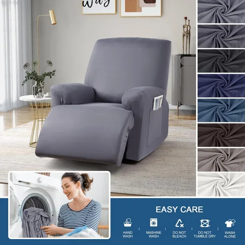 Vista 145 de TAOCOCO Fundas Elásticas para Sillones Reclinables de 3 Piezas Fundas Sólidas para Muebles Funda para Sillón Reclinable Fundas Deslizables con Azul