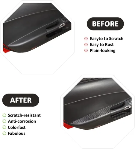 Vista 2 de Adhesivo de fibra de carbono suave para reposabrazos de automóvil, cubierta interior compatible con Chevrolet Corvette C6 2005-2013 Auto Door Negro