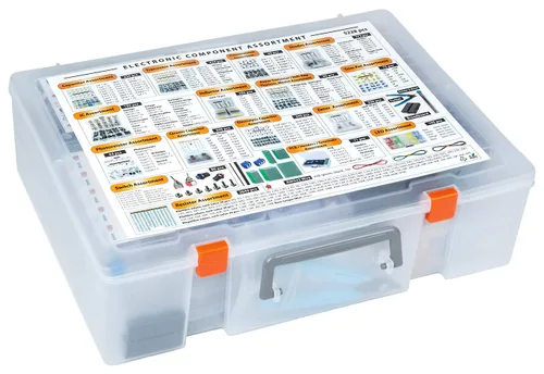 Vista 5 de XXXL Kit de caja surtida de componentes electrónicos, 5228 piezas, condensadores, transistores, potenciómetros, diodos, circuitos integrados