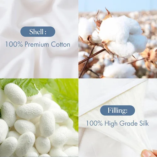 Vista 4 de Mommesilk Edredón/Colchón/Colcha de Seda, 100% Seda Natural de Hebra Larga, Fresco para Otoño, Lavable a Máquina (Cal.King)