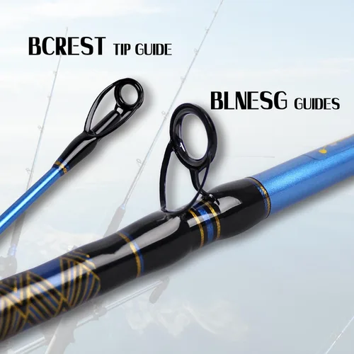 Vista 3 de Fiblink Plantilla de grafito de agua salada Jigging Caña de pescar de caña de pescar Deep Sea Jig Pole 5'6"/6