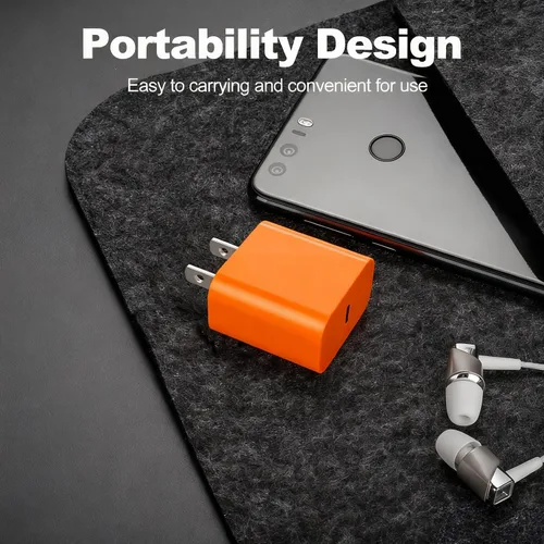 Vista 5 de Cargador para iPhone 17, 16, 15, carga rápida, paquete de 20 W, bloque de Chrager de pared USB C de 20 W con cable USB C a C de 6 pies para iPhone