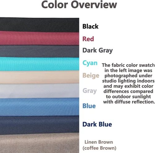 Vista 3 de 10 fundas de cojín de repuesto a prueba de salpicaduras, resistentes a los rayos UV, con cremalleras, máximo compatible con cojines de patio de 25.6