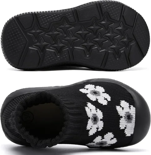 Vista 3 de MORENDL Calcetines de bebé, zapatos antideslizantes para primeros pasos para niños y niñas