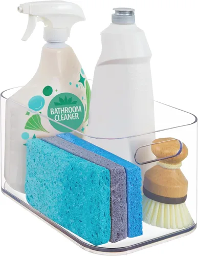 STORi Bliss - Contenedor organizador de despensa transparente abierto de 10 x 6 pulgadas, recipientes de plástico con asa para cocina, refrigerador,