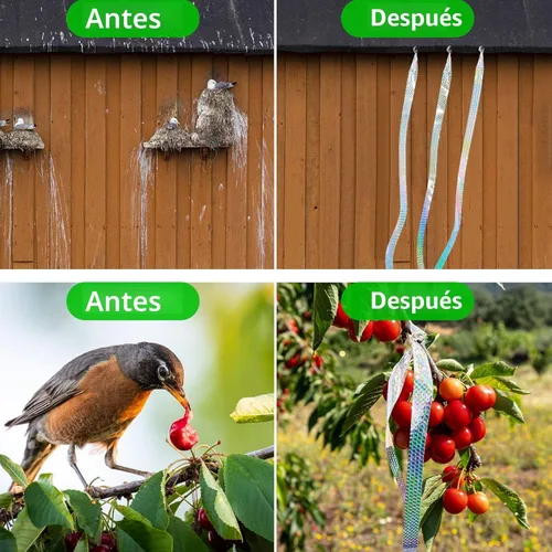 Vista 4 de [492 pies] Cinta eficaz para asustar a los pájaros, reflectores reflectantes para mantener a las palomas, halcones, pájaros carpinteros, gansos