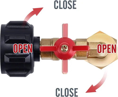 Vista 6 de WADEO Adaptador de recarga de propano, adaptador de tanque de propano con válvula de control de encendido/apagado para tanques de 1 libra, llena