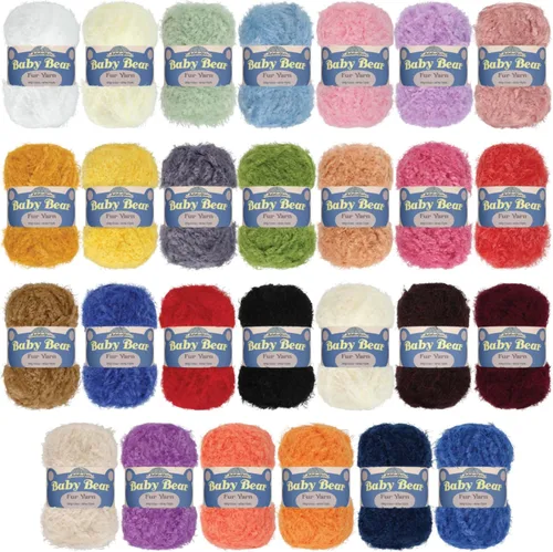 Vista 61 de JubileeYarn - Ovillo de lana de oso de bebé, piel de poliéster, 3.53 onzas/madeja, color blanco, 2 madejas