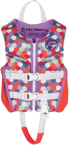 Vista 2 de Full Throttle Chaleco salvavidas para niños Rapid Dry Flex Back, Azul Negro