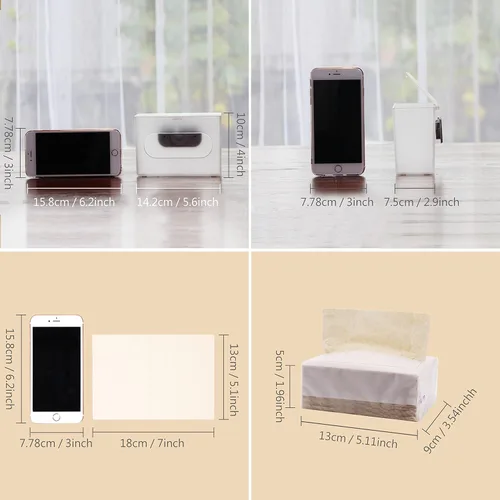 Vista 2 de DrDirt Tejidos de bambú de 3 capas, 110 unidades, bolsa de bambú para pañuelos faciales de bambú, paquete de 4 con dispensador montado en la pared