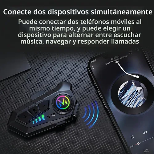Vista 6 de Auriculares inalámbricos para casco de motocicleta con sonido de alta fidelidad, cancelación de ruido, batería de 25 horas, micrófono de pluma