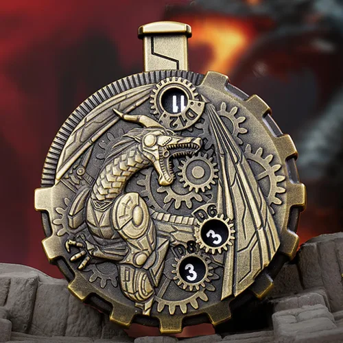 Vista 37 de Juego de dados de ruleta único de metal, mecánico, rodillo DND D & D, Steampunk Spinner D20 todo en uno D4 D6, D8, D10, D12 D100 para Dungeons and