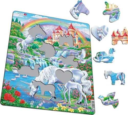 Vista 2 de Larsen Puzzles Unicornios Rompecabezas de 32 piezas para niños