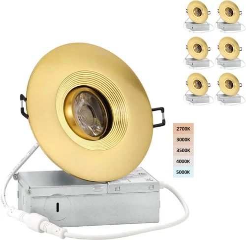 Vista 13 de POPANU Foco giratorio de cardán empotrado sin canless de 5 CCT de 3 pulgadas, lámpara de techo de globo ocular de 3 pulgadas, luces empotrables