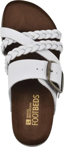 Vista 6 de WHITE MOUNTAIN Sandalia plana curativa para mujer, Blanco