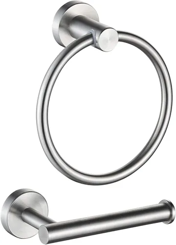 MARMOLUX ACC Juego de accesorios de baño de 2 piezas, soporte para toallas de mano para pared de baño, soporte para papel higiénico, soporte de