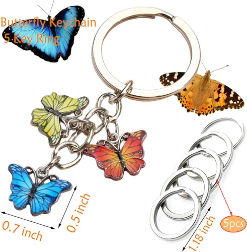 Vista 2 de Key Chain for Car Keys, Keychain with 5 Key Ring, Keychain Accessories, MenWomen Birthday Gift Ideas