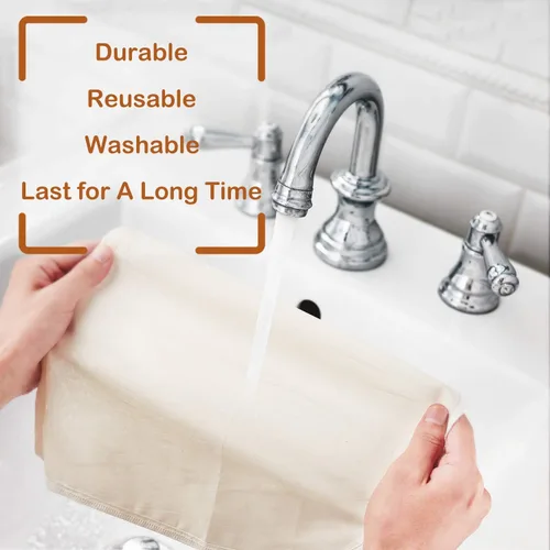 Vista 6 de 3 bolsas de leche de nuez de 12 x 12 pulgadas, 100% algodón sin blanquear, colador de alimentos reutilizable para colar leche de almendra/avena