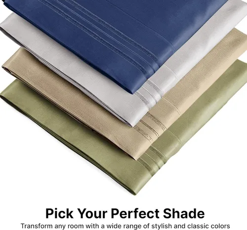 Vista 4 de Juego de 2 fundas de almohada King Fundas de almohada suaves de calidad de hotel Ropa de cama cómoda y de lujo para mujeres, hombres, niños