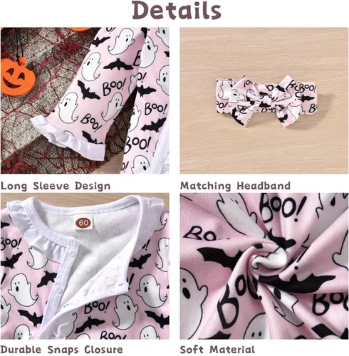 Vista 2 de Aalizzwell Mameluco para bebé niña, ropa de otoño e invierno con accesorios