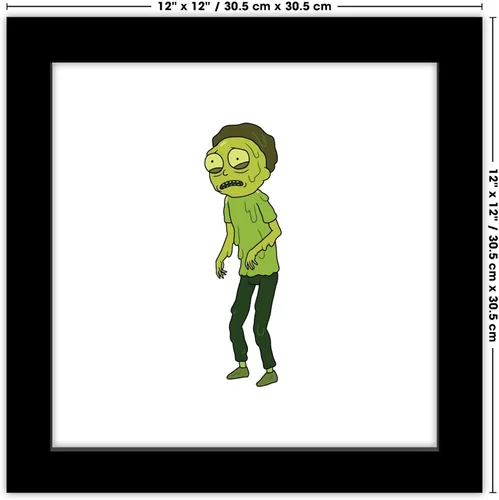 Vista 7 de Trends International Gallery Pops Cartoon Network Rick and Morty - Póster de pared Toxic Morty, 12 x 12 pulgadas, versión enmarcada en negro