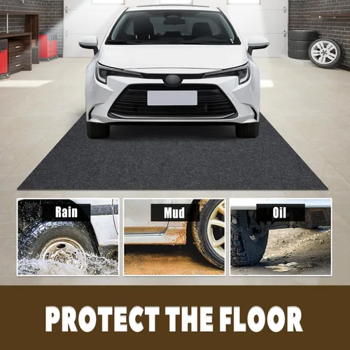 Vista 3 de Alfombrilla para Derrames de Aceite, 3' x 7', Alfombrilla de Suelo de Garaje Bajo el Automóvil, Respaldo de TPR Impermeable/Duradero/Antideslizante