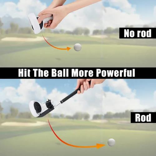 Vista 8 de VR Golf Club Handle Grip Attachment for Oculus Quest 2 Controllers Extension Games Accessories Realism Swing Golf Adapter for Virtual Reality Right