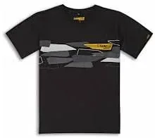 Ducati Camiseta Scrambler Wing para hombre, color negro