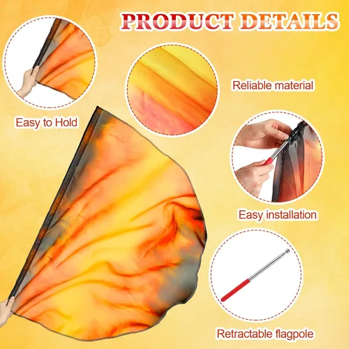 Vista 3 de HunnmingRe Juego de 8 banderas de baile de adoración con 8 piezas de barra escalable de 29.5 x 39.3 pulgadas, banderas de iglesia de alabanza