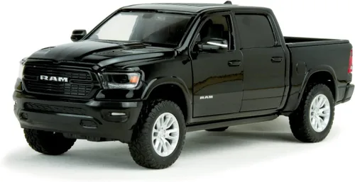 Dodge Ram 1500 Crew Cab Laramie, Black, 2019, Model Car,, Motormax 1:24