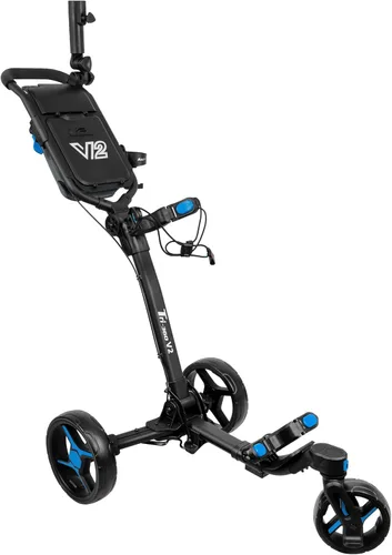 V2 - Carrito de golf plegable pequeño, rueda delantera, carrito de golf, soporte para paraguas y soporte para bebidas incluido