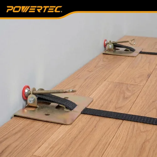 Vista 7 de POWERTEC Abrazadera de correa para suelo de madera, abrazadera de instalación para pisos con correa de nailon de 13 pies, fuerza de sujeción de 220