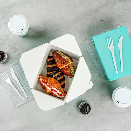 Vista 113 de Restaurantware Bio Tek - Cajas para llevar de 30 onzas, 200 loncheras para llevar, cierre de tabulación, resistentes al calor, desechables, de papel