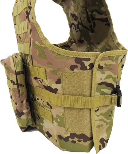 Vista 9 de FixtureDisplays® Chaleco ajustable de Airsoft Paintball Chaleco Bronceado 20-24" H, Hasta 50" Circunferencia de Cintura 16939