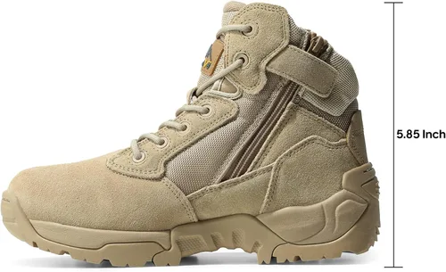 Vista 2 de NORTIV 8 - Botas tácticas de trabajo tipo militar para hombre, para senderismo, motociclismo y combate