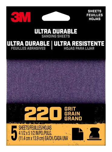 Vista 7 de 3M™ Lijado eléctrico ultraduradero de 1/4 de hoja, grano 60, 1/4Sht5pk60, 5 unidades, 20/caja