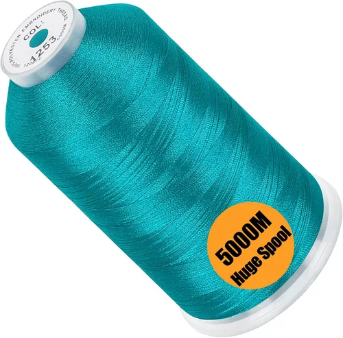 Vista 66 de New Brothread - Bobina única de 5000 m de hilo de poliéster para máquina de bordar 40WT para máquinas comerciales y domésticas - Rojo ámbar