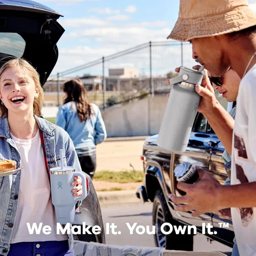 Vista 7 de Hydro Flask de boca ancha con tapa Flex de pajita de 24 onzas Agave