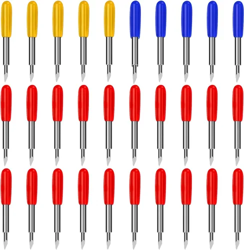 Vista 6 de 30 cuchillas de corte profundo, cuchillas de repuesto compatibles con Explore 4/3/Air One/Air/Air 2/Maker/Maker 4/3/2 máquinas de corte