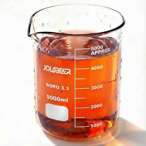 Vista 8 de 2000ml Vasos de precipitados de vidrio duraderos, vaso de laboratorio de 2L con graduaciones impresas, borosilicato 3.3, diseño de forma baja