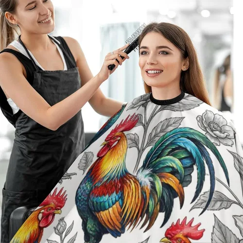 Vista 5 de Supdreamc Capa de peluquería para corte de pelo, cubierta de gallo de pollo para corte de pelo, para peluquería, tratamiento del cabello
